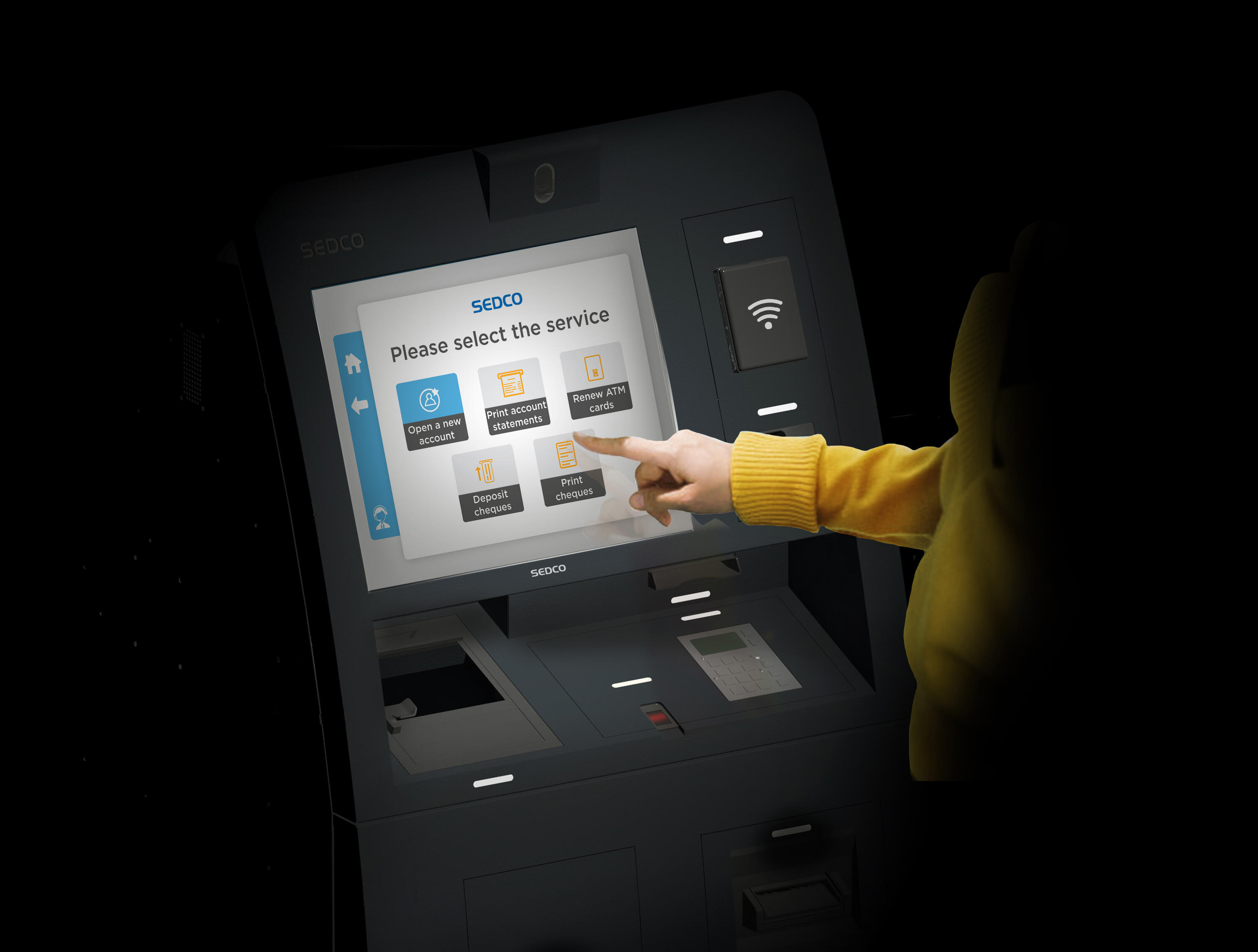SEDCO's self-service kiosks for banks