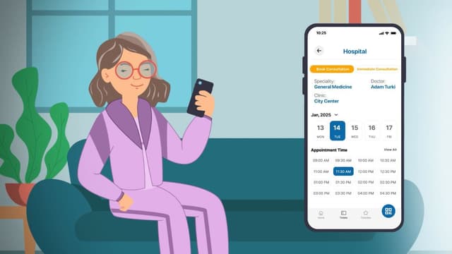 حجز مواعيد المستشفى عبر الإنترنت