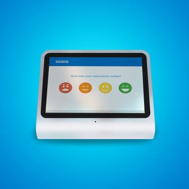 جهاز تقييم مثبت على شباك الخدمة