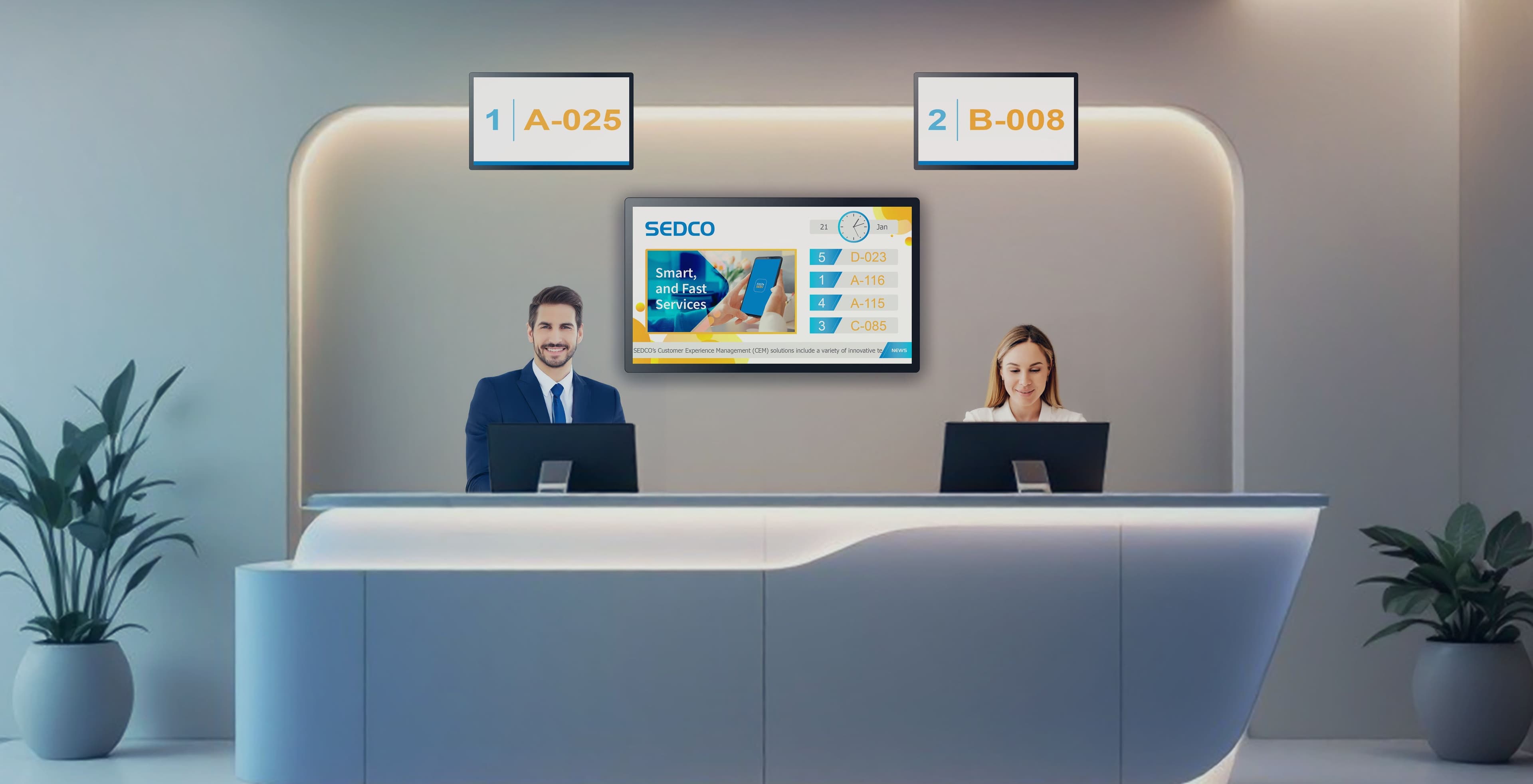 شاشات عرض رقمية للطوابير