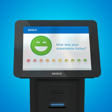 جهاز خدمة ذاتية بشاشة لمس لجمع تقييم رضا العملاء