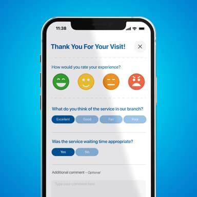 تطبيق تقييم رضا العملاء عبر الهاتف أو التابلت
