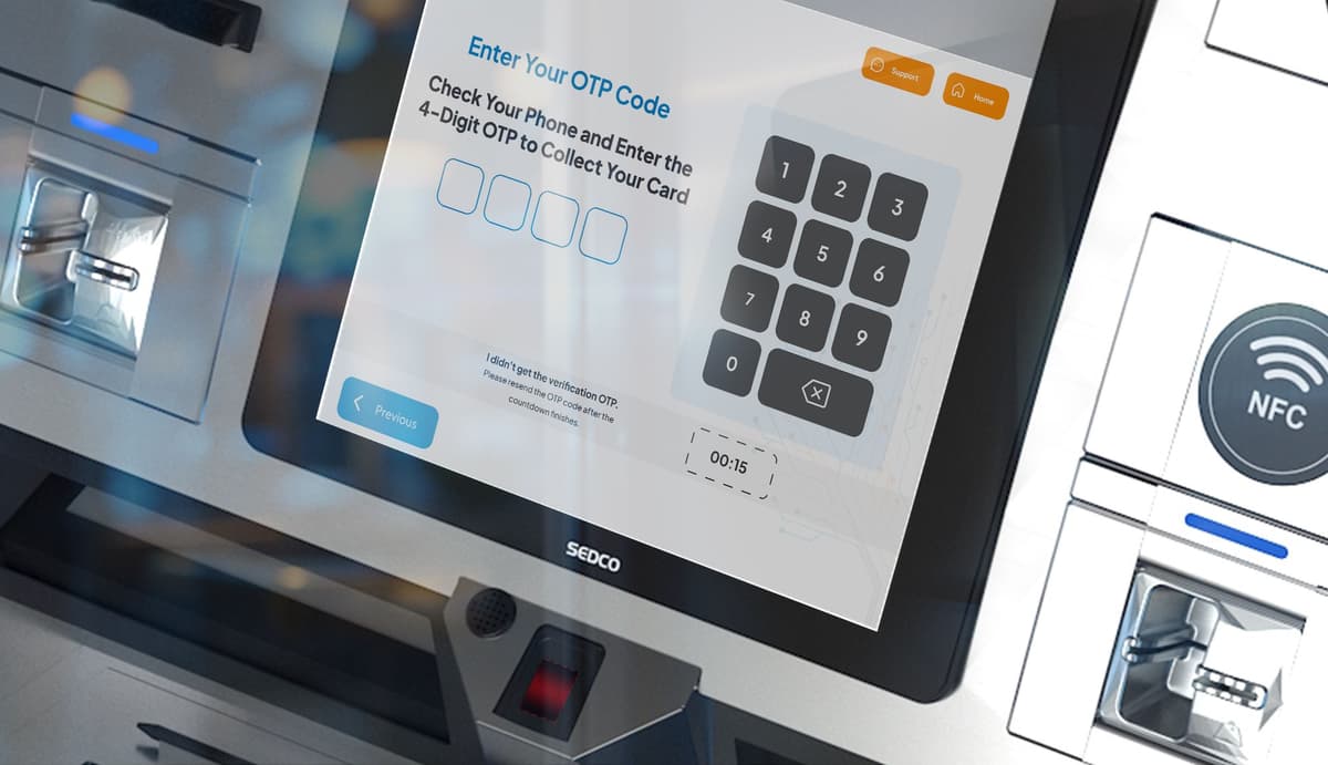 Card delivery self-service kiosk