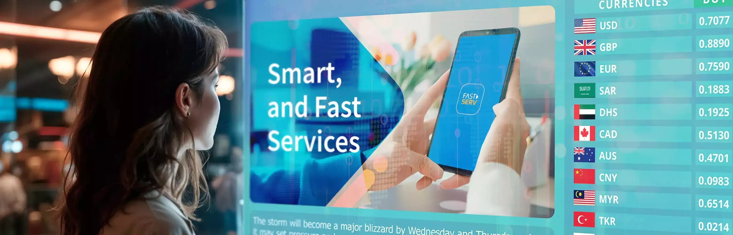 شاشة رقمية لعرض أرقام الانتظار